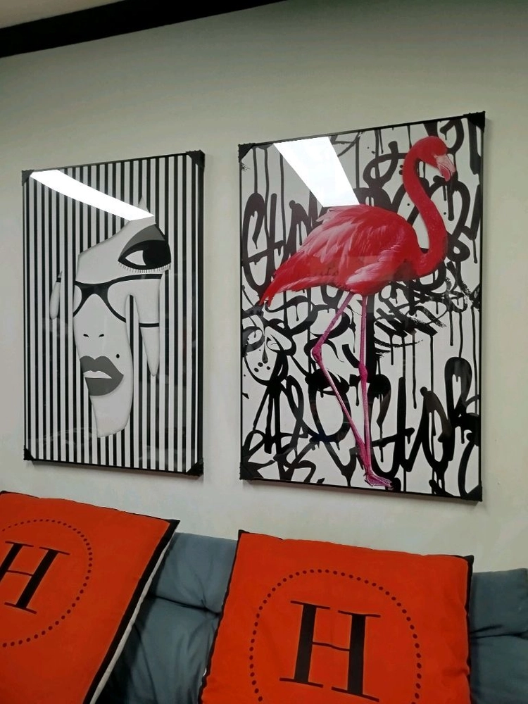 동물그림 새그림 플라밍고 홍학 그림액자 그림 액자 팝아트 명품그림 명품액자 이미지