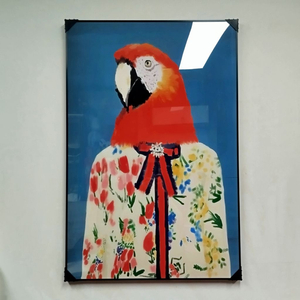 동물그림 새그림 앵무새그림 구찌 그림액자 그림 액자 팝아트 명품그림 명품액자 럭셔리 인테리어소품 인테리어 거실 꽃 이미지