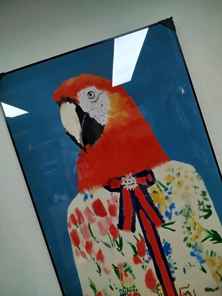 동물그림 새그림 앵무새그림 구찌 그림액자 그림 액자 팝아트 명품그림 명품액자 럭셔리 인테리어소품 인테리어 거실 꽃 이미지