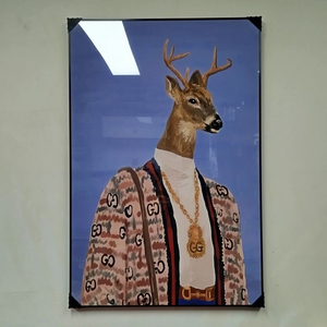동물그림 사슴그림 동물액자 구찌 그림액자 그림 액자 팝아트 명품그림 명품액자 럭셔리 인테리어소품 인테리어 거실 꽃 이미지