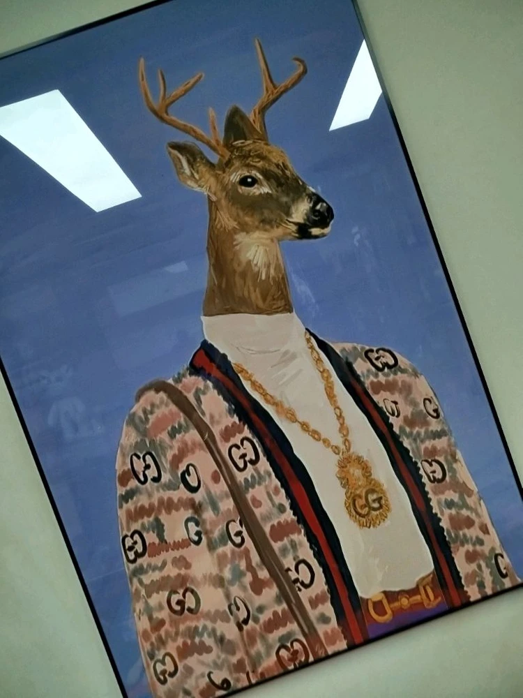 동물그림 사슴그림 동물액자 구찌 그림액자 그림 액자 팝아트 명품그림 명품액자 럭셔리 인테리어소품 인테리어 거실 꽃 이미지