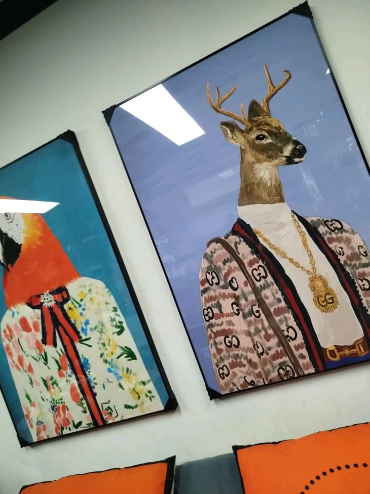 동물그림 사슴그림 동물액자 구찌 그림액자 그림 액자 팝아트 명품그림 명품액자 럭셔리 인테리어소품 인테리어 거실 꽃 이미지
