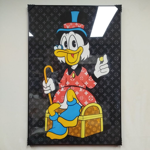 루이비통 도널드덕 디즈니 피규어 그림액자 그림 액자 팝아트 명품그림 명품액자 럭셔리 인테리어소품 인테리어 거실 꽃 이미지