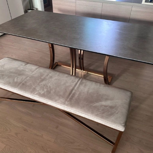 6인용 머드색상 세라믹식탁+벤치의자