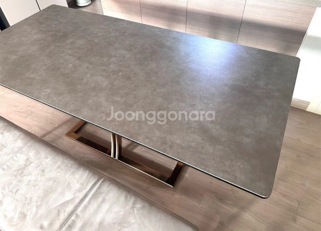 6인용 머드색상 세라믹식탁+벤치의자--2