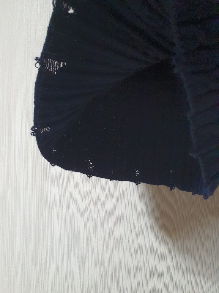 산드로 sandro 네이비 디스트로이드 크롭 케이블 니트 베스트 1 사이즈--5