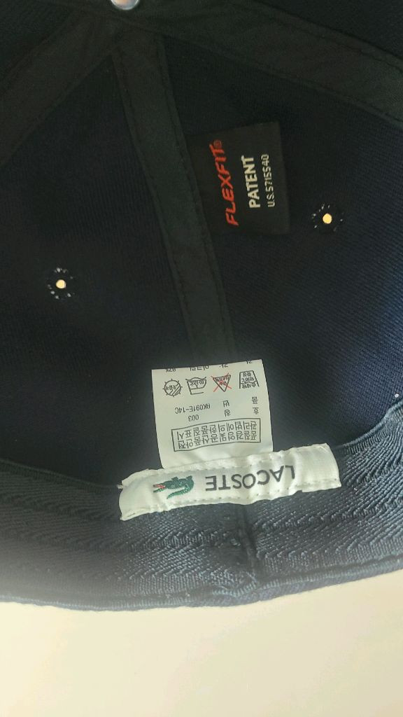 라코스테모자 네이비/그린 플렉스핏 볼캡--3