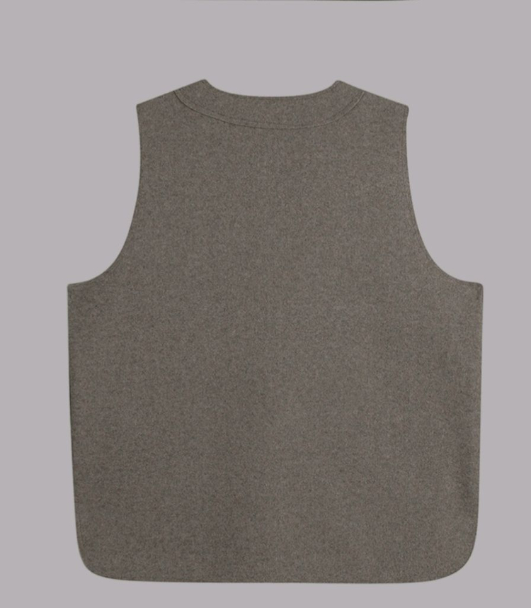 (새제품) 신원 ISABEY 여성 모혼방 트임 언발 브라운 집업 베스트--3