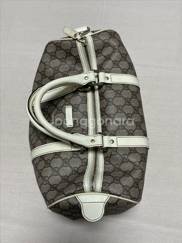 구찌 수프림 GG로고 캔버스 보스턴 백--2