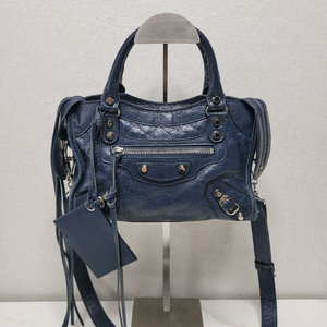 (정품)발렌시아가 미니 시티 모터백 네이비