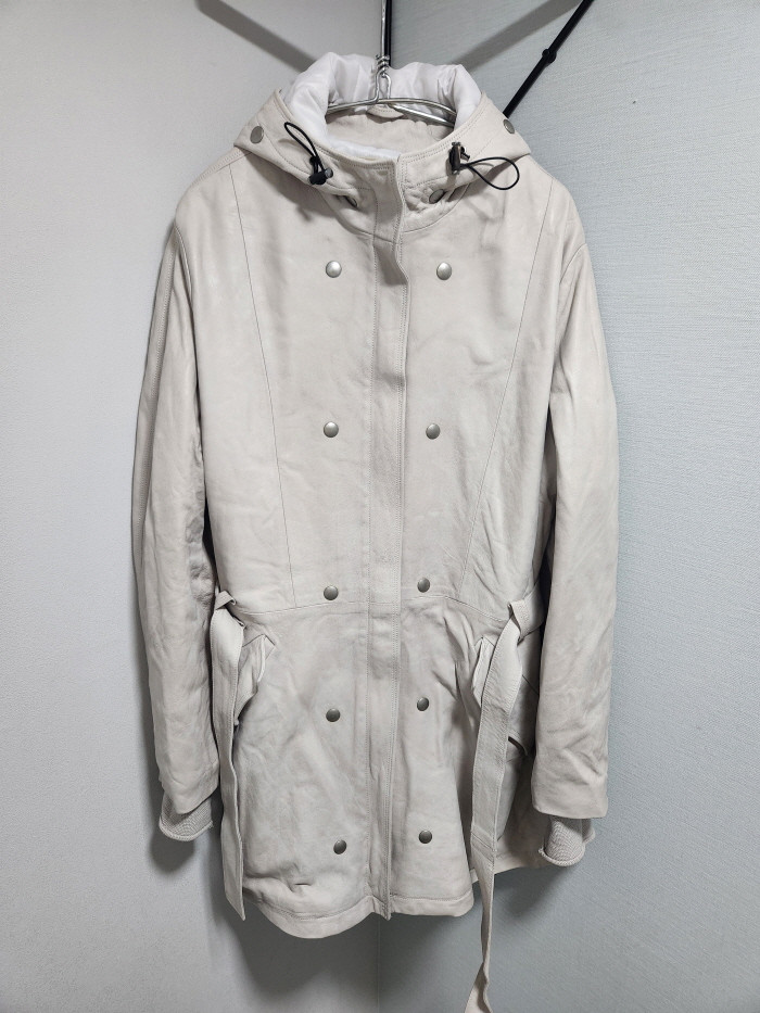 Giorgio Brato Brushed Calf Leather hooded Jacket--0