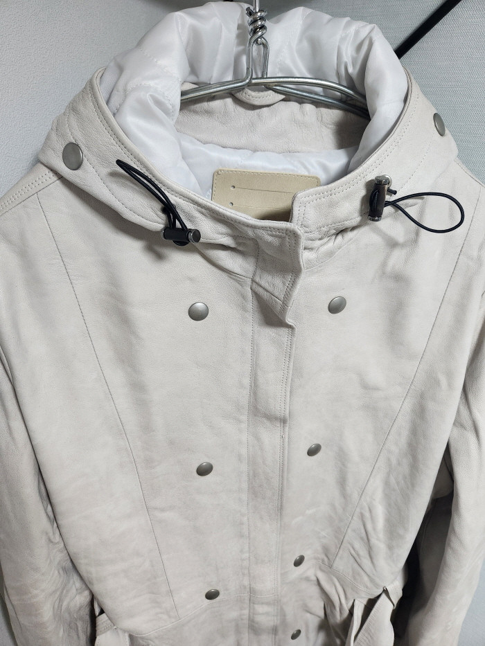 Giorgio Brato Brushed Calf Leather hooded Jacket--1