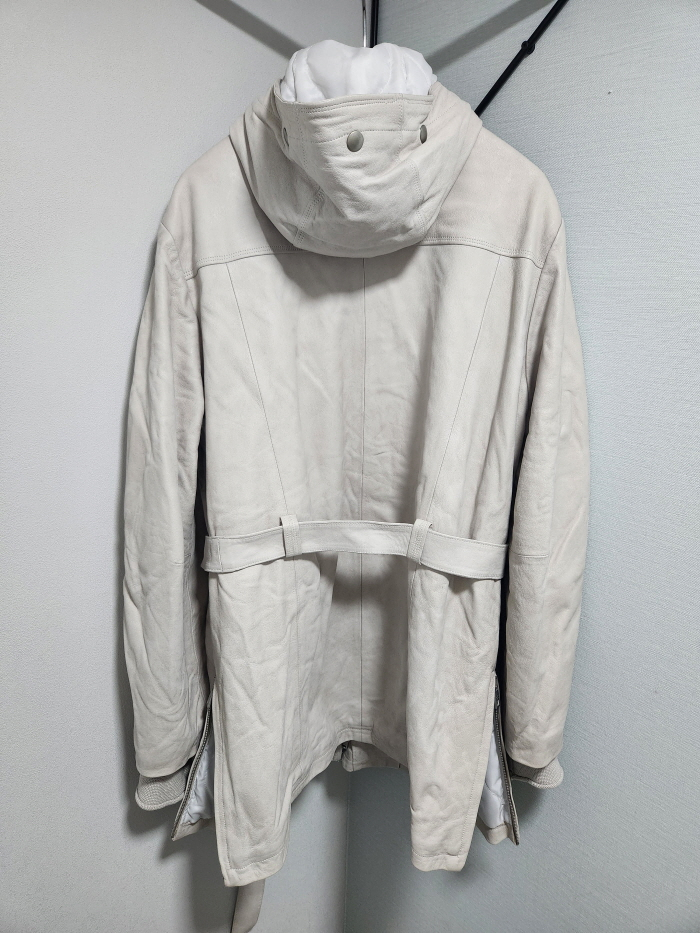 Giorgio Brato Brushed Calf Leather hooded Jacket--6