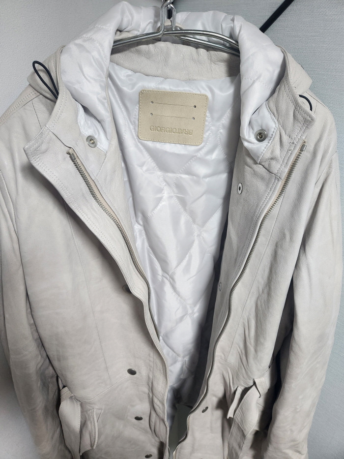 Giorgio Brato Brushed Calf Leather hooded Jacket--4