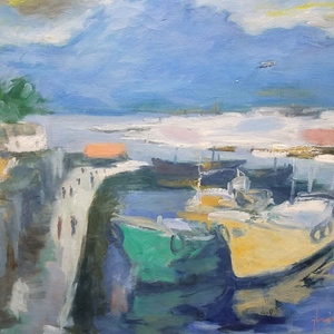 1988년 유화그림 10호 바닷가 이미지