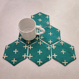 원단 티코스터 6개 일괄/ 크리스마스 컵받침/ 새거