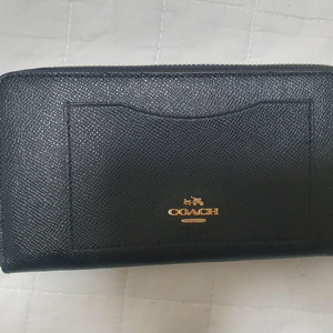 코치 블랙 지퍼 장지갑 여성용