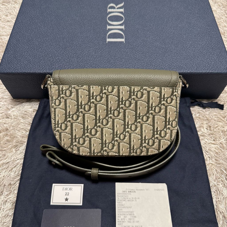 [ OS ] 디올 오블리크 미니 새들 플랩 메신저백 크로스백 카키--1
