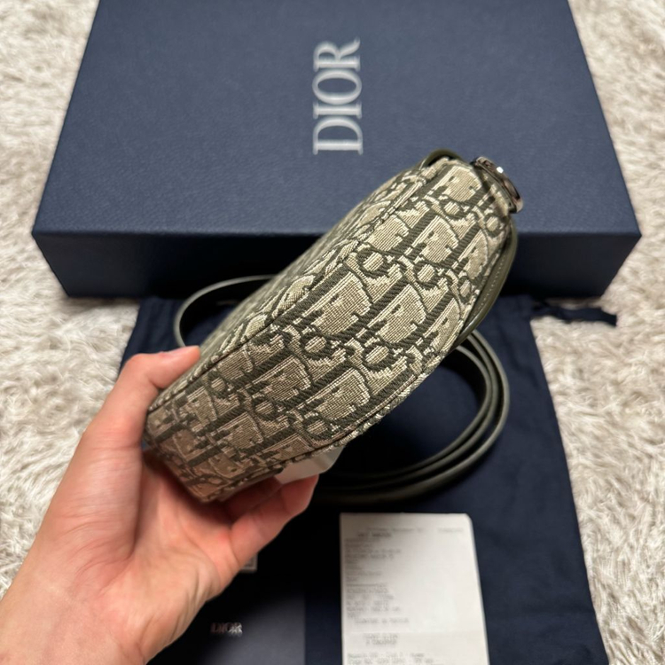 [ OS ] 디올 오블리크 미니 새들 플랩 메신저백 크로스백 카키--2