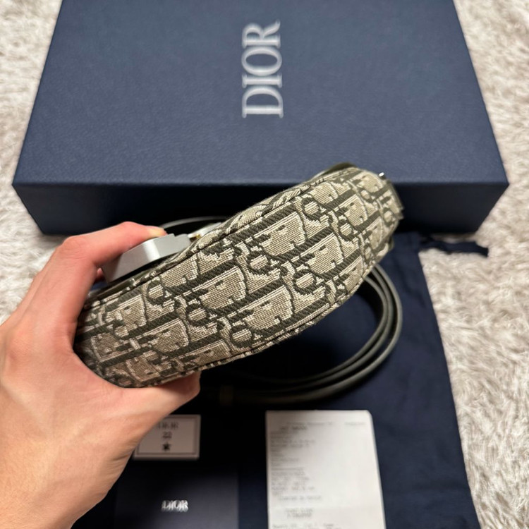 [ OS ] 디올 오블리크 미니 새들 플랩 메신저백 크로스백 카키--3