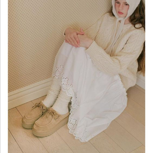 [새상품]마크모크 Dugen 두근 소가죽 하트참 어그 뮬 토프