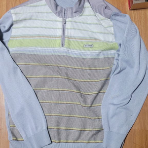 팬텀골프 스트라이프 집업 티셔츠