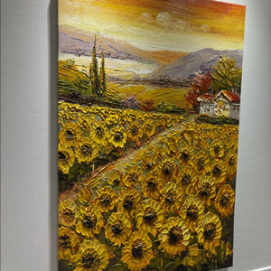 햐바라기 유화(물감의질감이 살아있는)