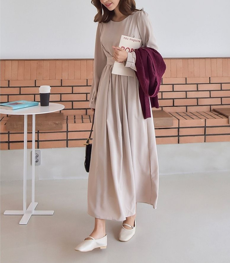 새상품) 쉬폰 랩 라인 롱원피스 55 66 77 이미지