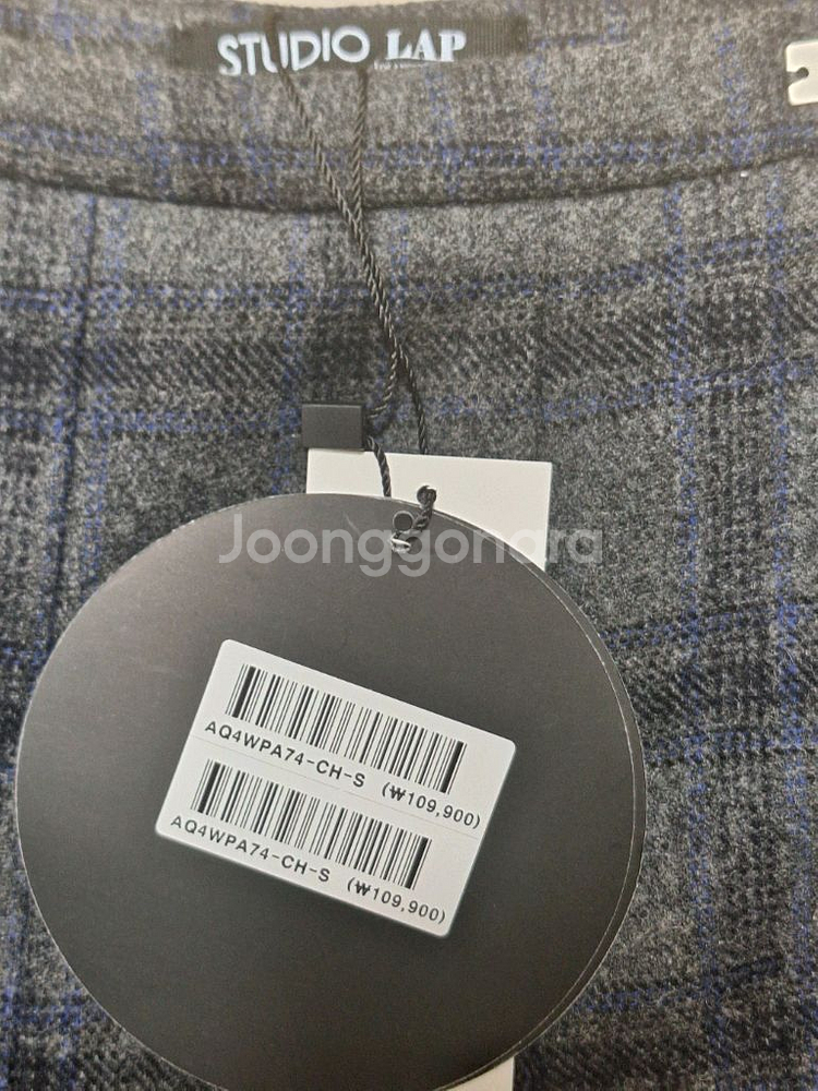 랩 플리츠 체크 치마바지 S사이즈--1