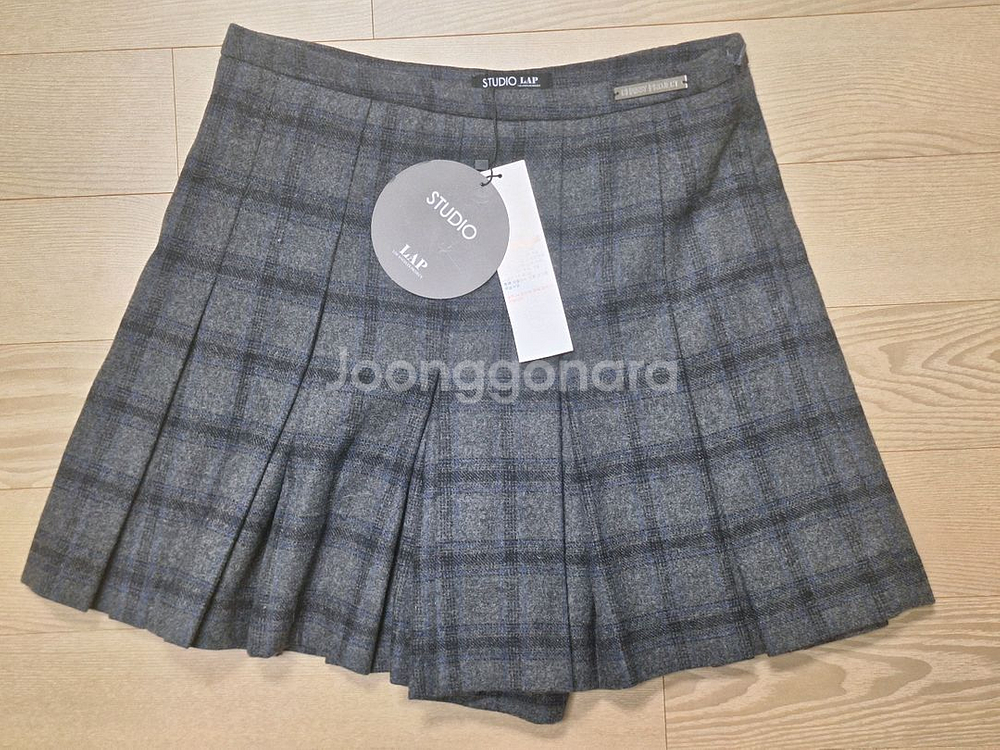 랩 플리츠 체크 치마바지 S사이즈--3