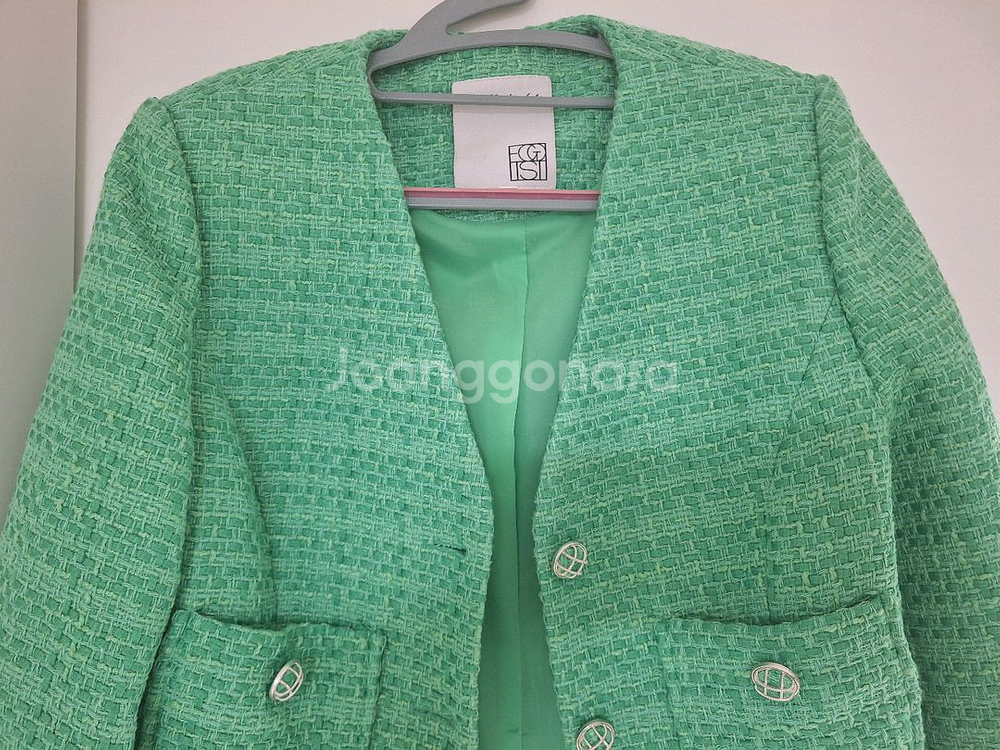 에고이스트 노카라 트위드 자켓 팬츠--1