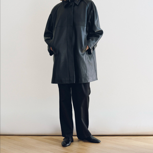 낫띵리튼 Goat Leather Balmacaan Coat (Black) 이미지
