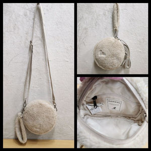 정품 캉골 가방 여성 플리스 뽀글이 탬버린백 크로스백