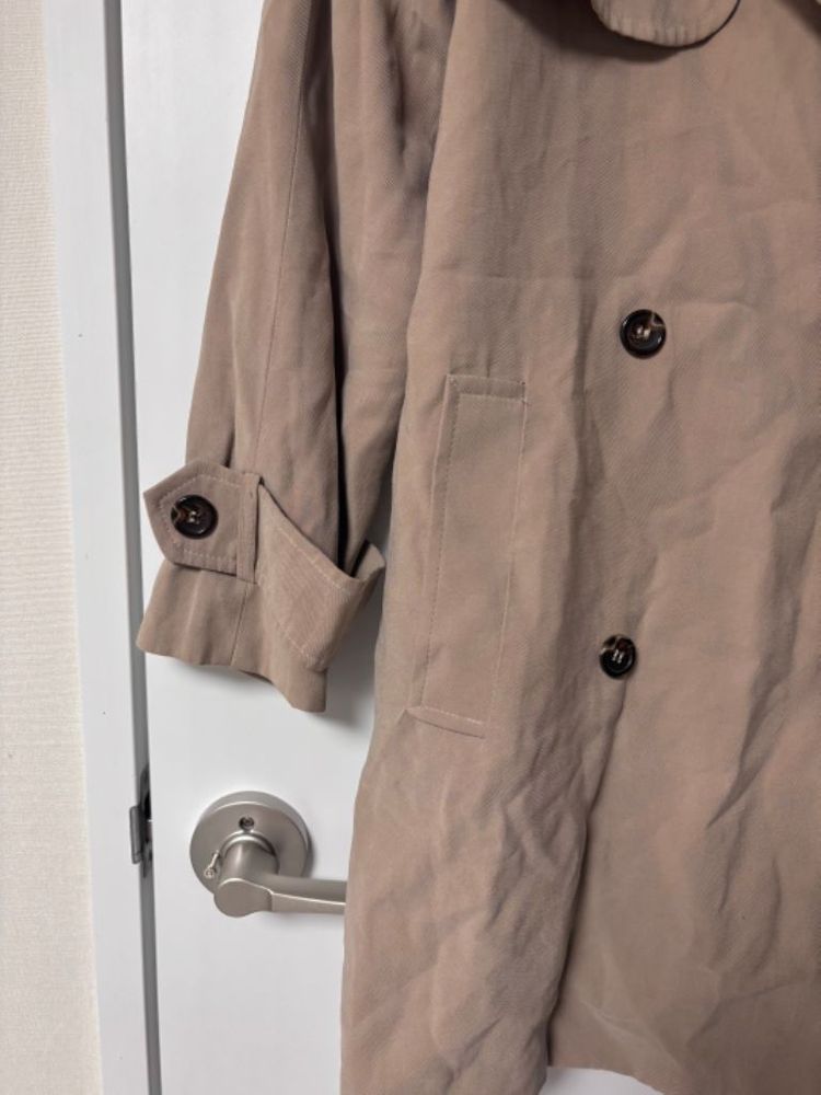 베이직 더블카라 벨트 트렌치코트 자켓 베이지--3