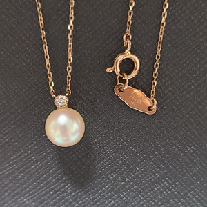 <정가 60만원> 스톤헨지 14k 7미리 해수진주 다이아몬드 목걸이