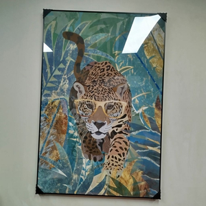 치타그림 표범그림 동물그림 유화 그림액자 그림 액자 팝아트 명품그림 명품액자 럭셔리 인테리어소품 인테리어 거실 꽃 이미지