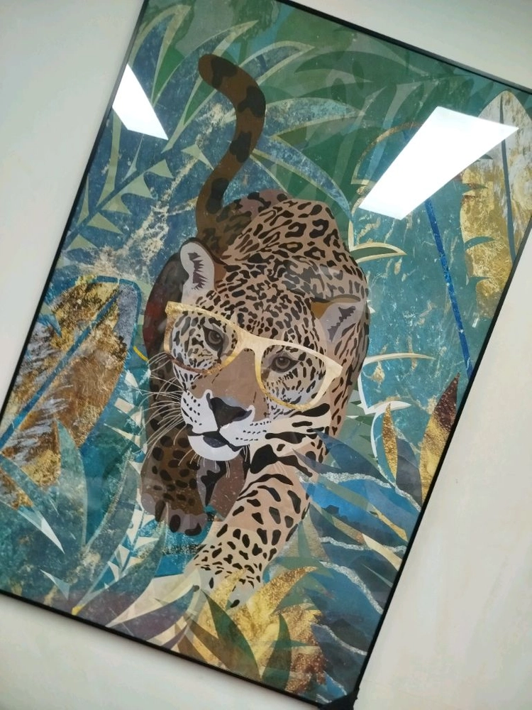 치타그림 표범그림 동물그림 유화 그림액자 그림 액자 팝아트 명품그림 명품액자 럭셔리 인테리어소품 인테리어 거실 꽃 이미지