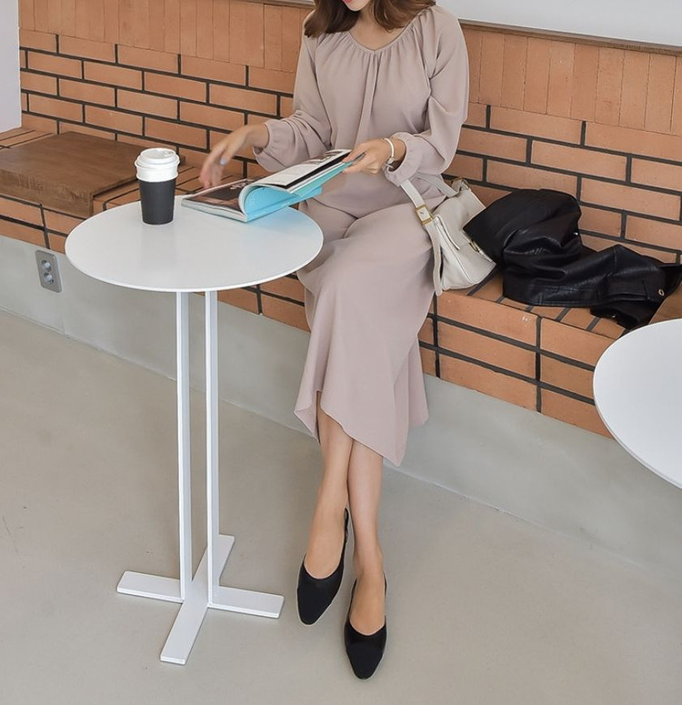 새상품) 셔링 스트랩 벨트 롱 원피스 55 66 77 이미지