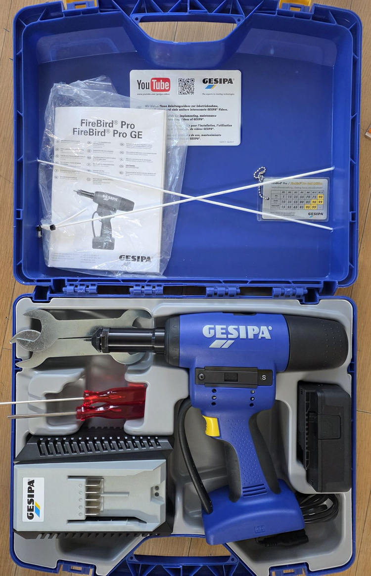 [전동 팝너트건] 독일산, 게시파(GESIPA) FireBird Pro GE 전동 팝너트건 (풀박스/상태 최상)--1