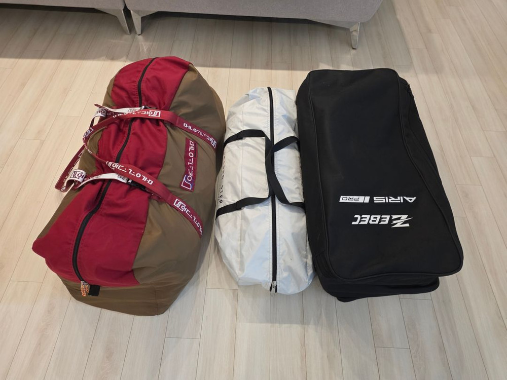 안나한 330 버건디, 세컨드스텝 하비타프, 제백 에어매트 260 (망치, 팩, 가방 포함) 이미지