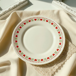 빈티지 그릇 프랑스 아코팔 하트 샐러드 접시 (A급) 크리스마스 플레이트 이미지