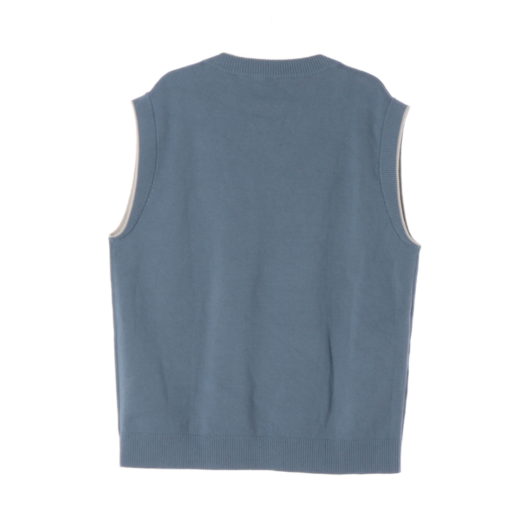 [M]코스 블루 울블렌드 브이넥 니트 베스트 조끼--3