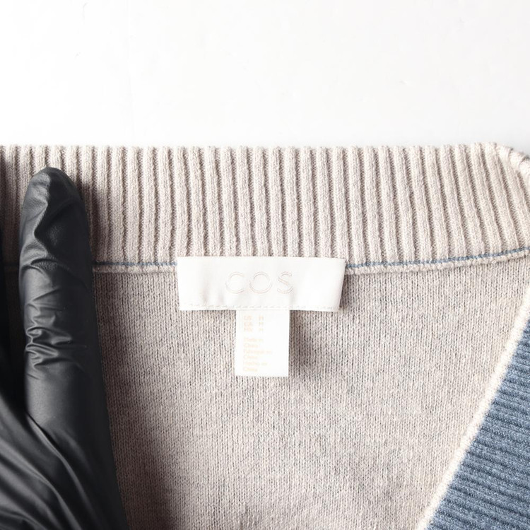 [M]코스 블루 울블렌드 브이넥 니트 베스트 조끼--4