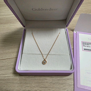 골든듀 글리터링러브 2C 18K 핑크골드 목걸이