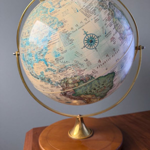 맵소프트 엔틱 원목 지구본 30cm 인테리어소품 교육용