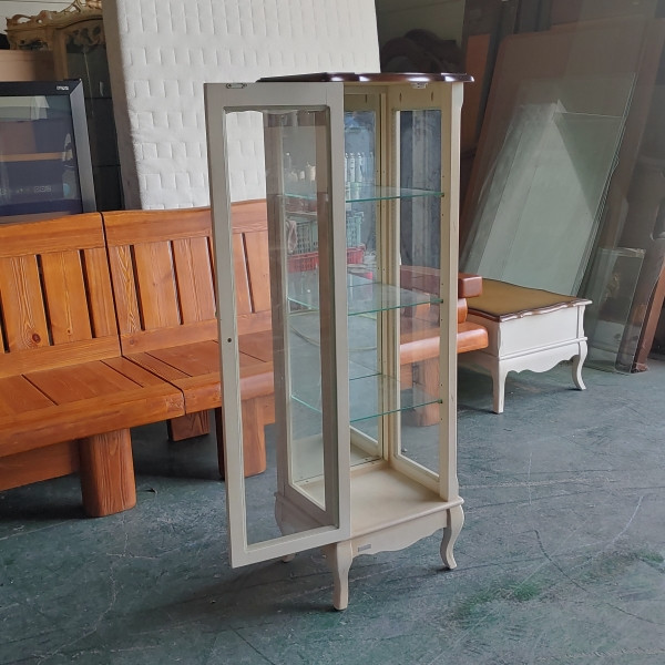 미라지가구 빈티지 스타일 원목 유럽풍 유리 장식장 이미지