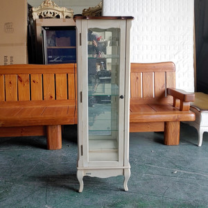 미라지가구 빈티지 스타일 원목 유럽풍 유리 장식장