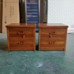 참고을 가구 원목 3단 서랍 협탁 세트