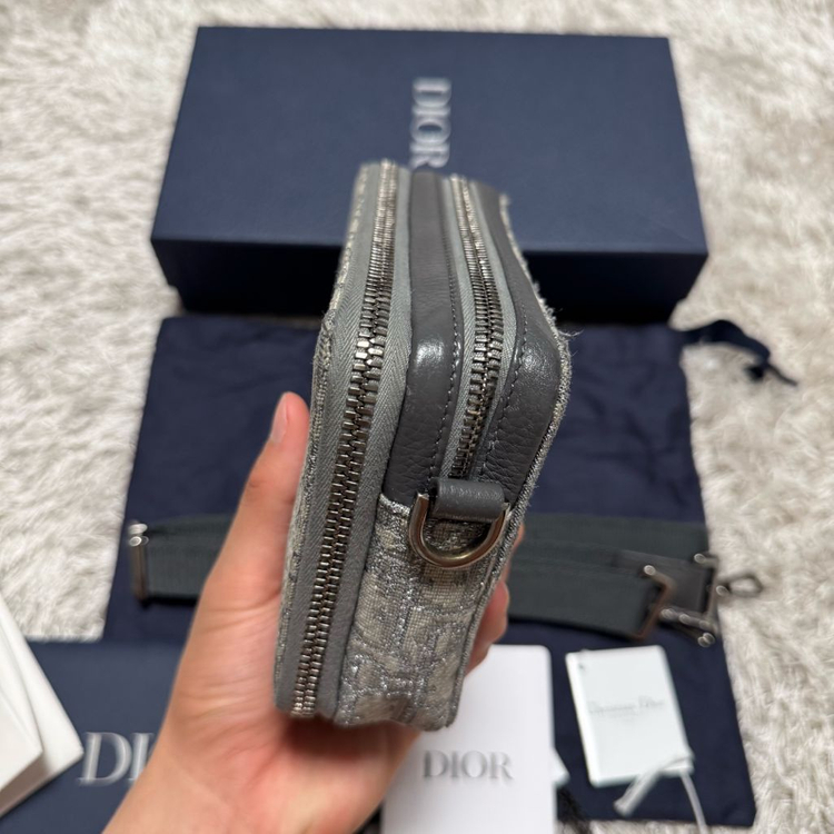 [ OS ] 디올 오블리크 루테늄 스트랩 파우치 메신저백 크로스백--2