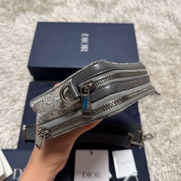 [ OS ] 디올 오블리크 루테늄 스트랩 파우치 메신저백 크로스백--3